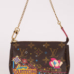 Louis Vuitton Monogram Christmas Animation Roller Coaster Mini Chain Pochette - FashioNica