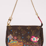 Louis Vuitton Monogram Christmas Animation Roller Coaster Mini Chain Pochette - FashioNica