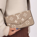Louis Vuitton Monogram Empreinte Giant Felicie Pochette Tourterelle Creme - FashioNica