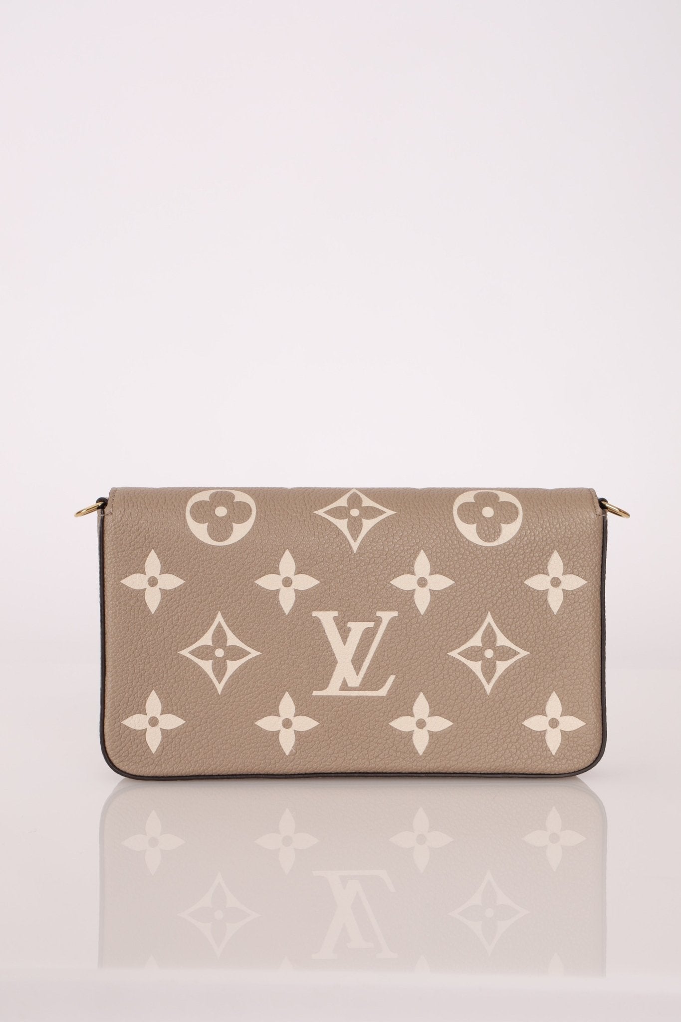 Louis Vuitton Monogram Empreinte Giant Felicie Pochette Tourterelle Creme - FashioNica