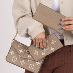 Louis Vuitton Monogram Empreinte Giant Felicie Pochette Tourterelle Creme - FashioNica