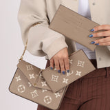 Louis Vuitton Monogram Empreinte Giant Felicie Pochette Tourterelle Creme - FashioNica
