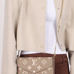 Louis Vuitton Monogram Empreinte Giant Felicie Pochette Tourterelle Creme - FashioNica