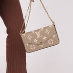 Louis Vuitton Monogram Empreinte Giant Felicie Pochette Tourterelle Creme - FashioNica