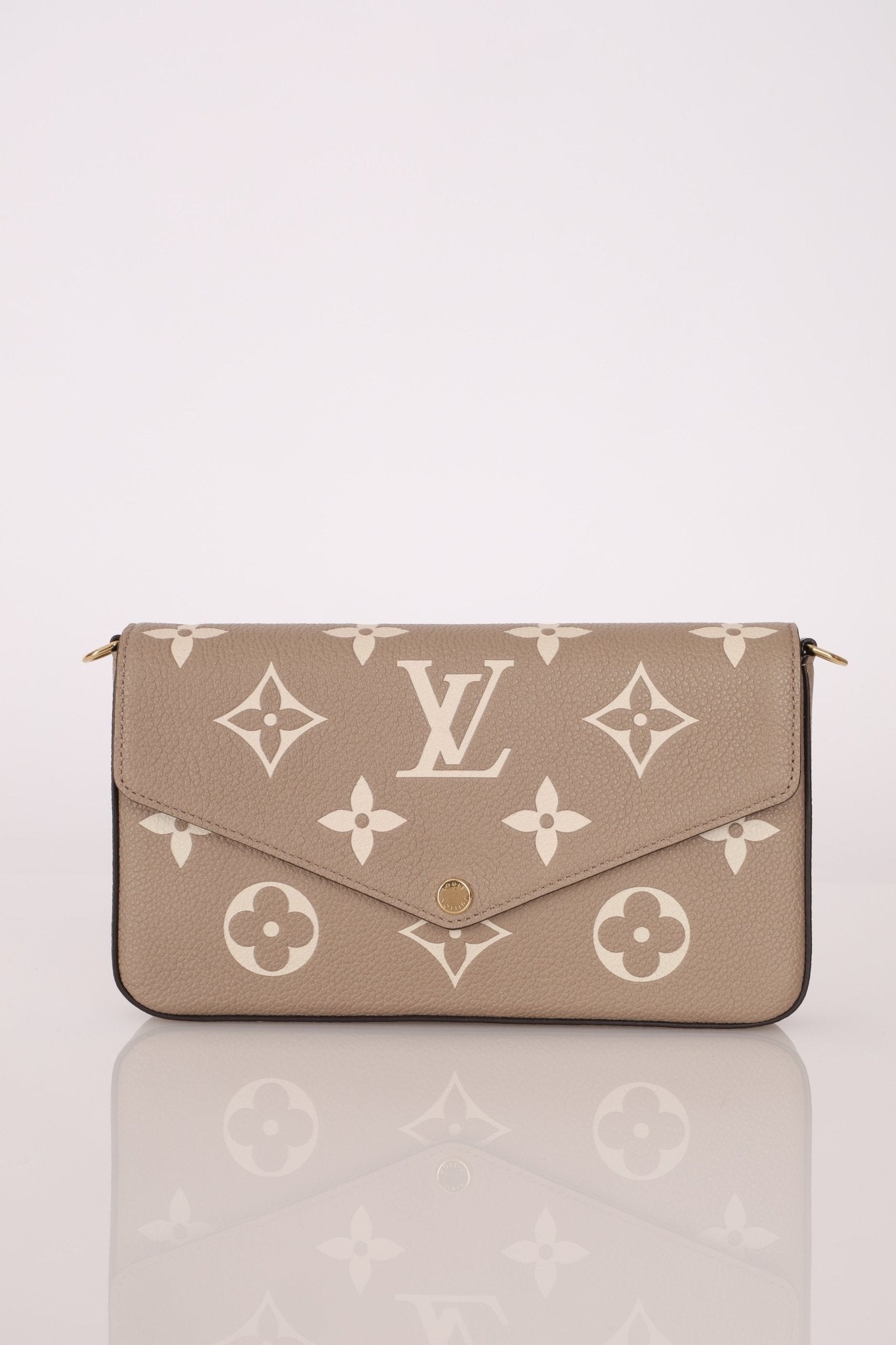 Louis Vuitton Monogram Empreinte Giant Felicie Pochette Tourterelle Creme - FashioNica