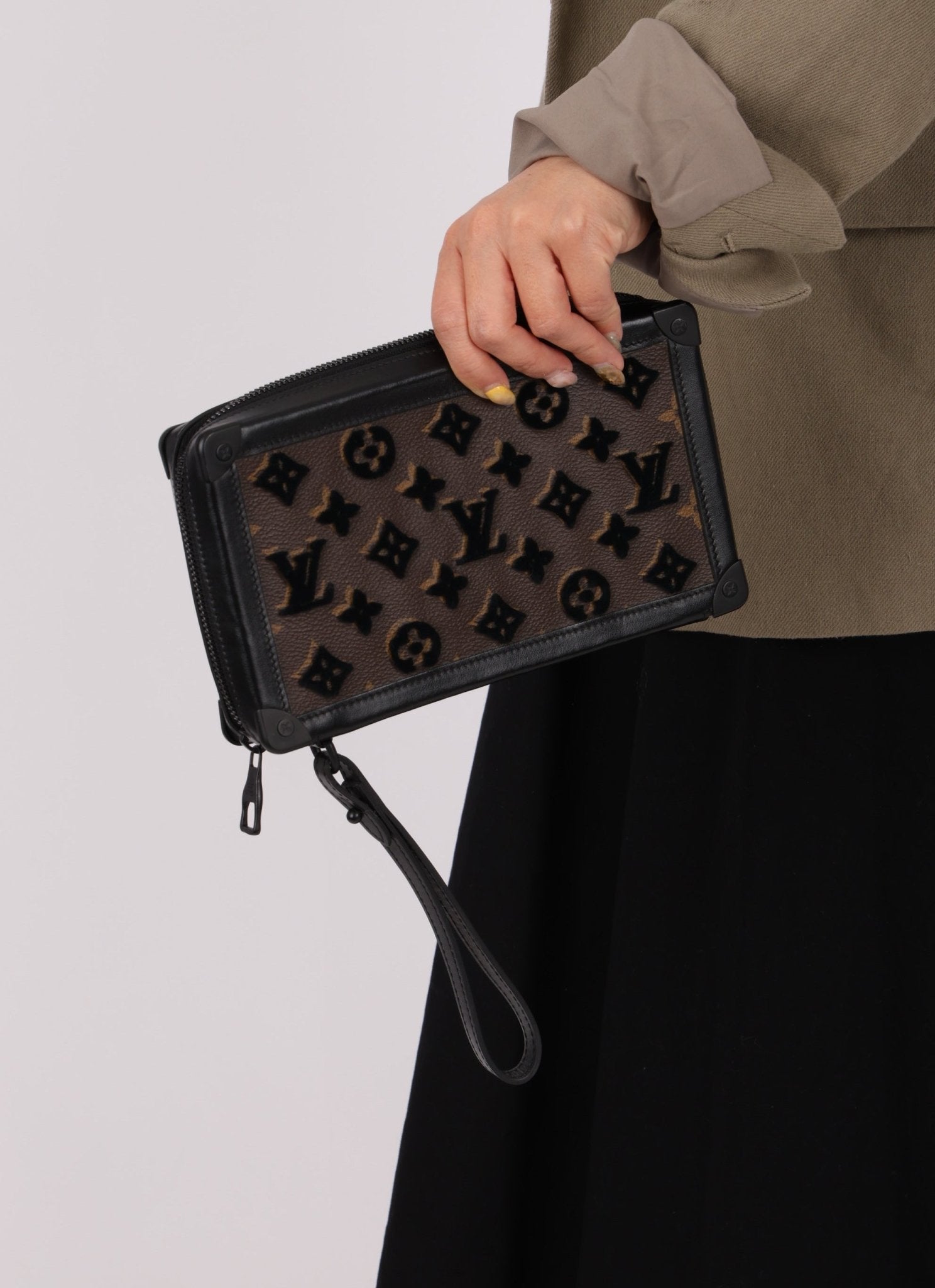 Louis Vuitton Monogram Mini Soft Velvet Trunk Wristlet - FashioNica