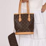 Louis Vuitton Monogram Petit Bucket Bag with Mini Pochette - FashioNica