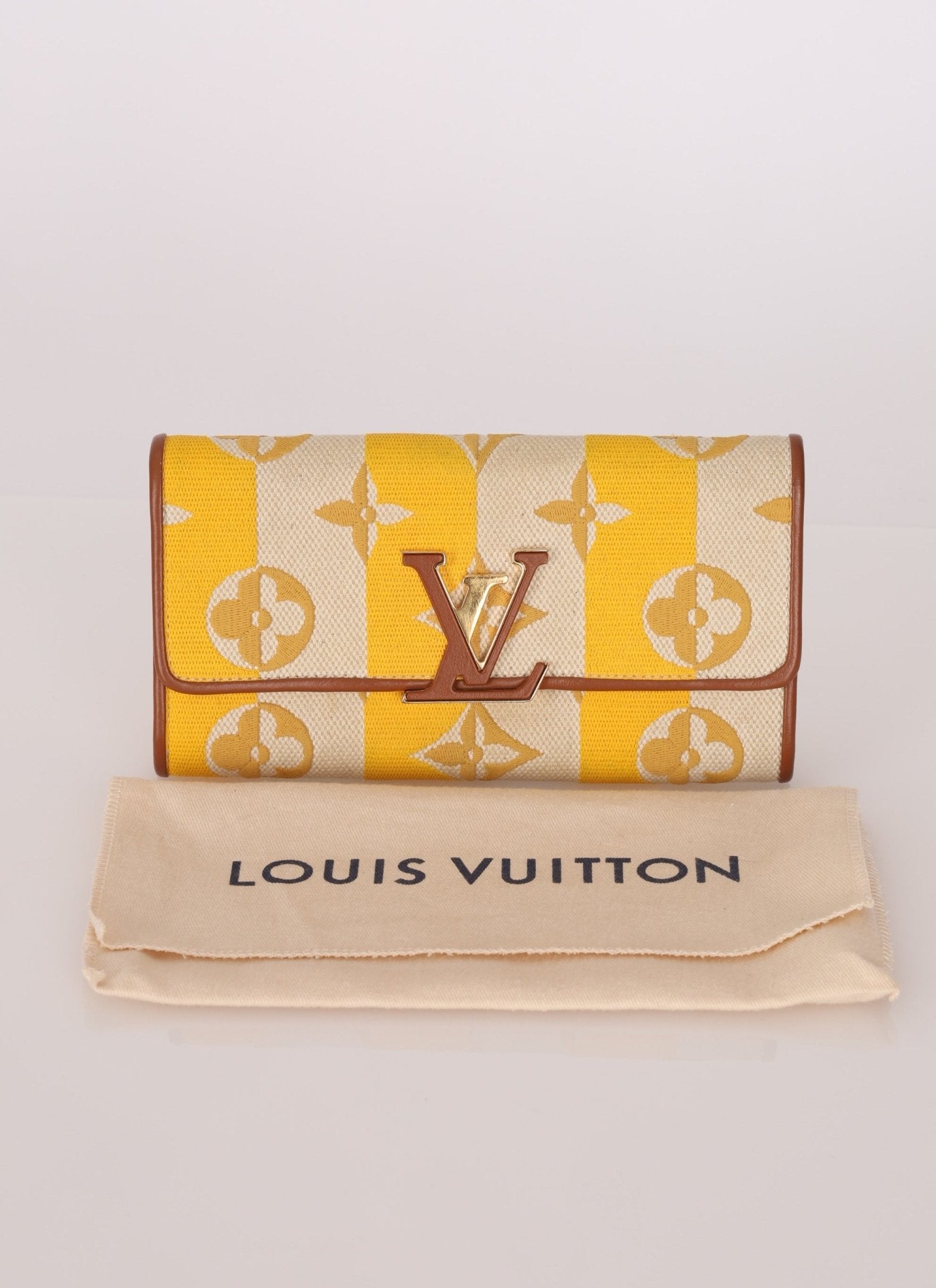 Louis Vuitton Striped Canvas Capucines Long Wallet - FashioNica