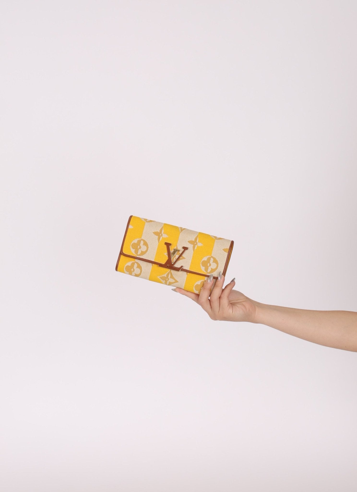 Louis Vuitton Striped Canvas Capucines Long Wallet - FashioNica
