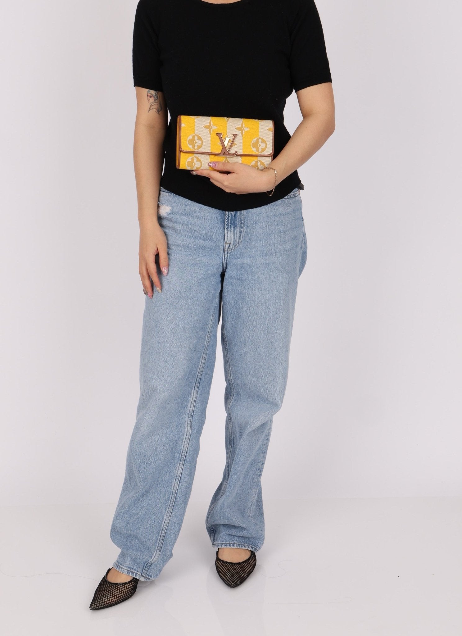 Louis Vuitton Striped Canvas Capucines Long Wallet - FashioNica