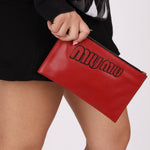 Miu Miu Bordeaux Soft Carnella Clutch - FashioNica