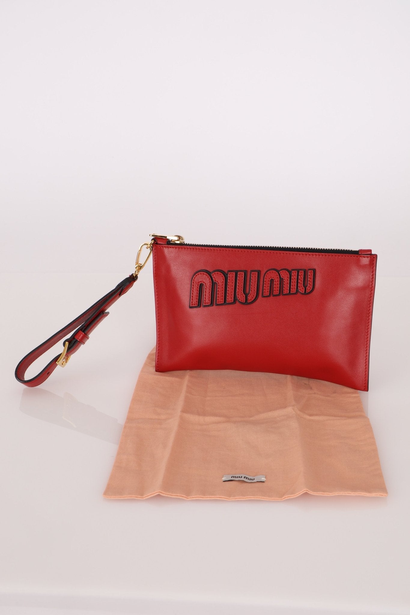 Miu Miu Bordeaux Soft Carnella Clutch - FashioNica