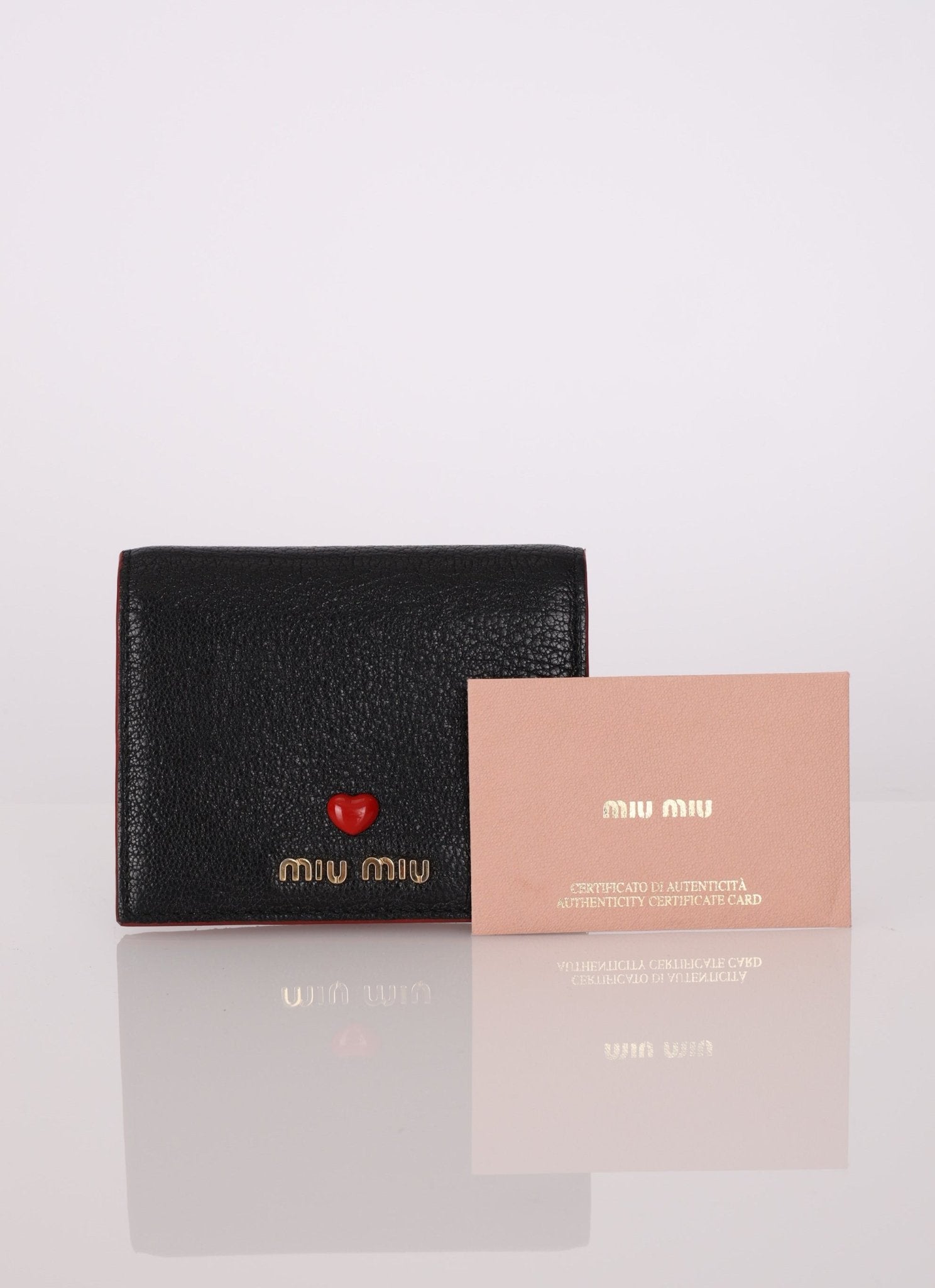 Miu Miu Heart Bifold Wallet with Chain - FashioNica