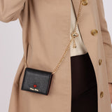 Miu Miu Heart Bifold Wallet with Chain - FashioNica