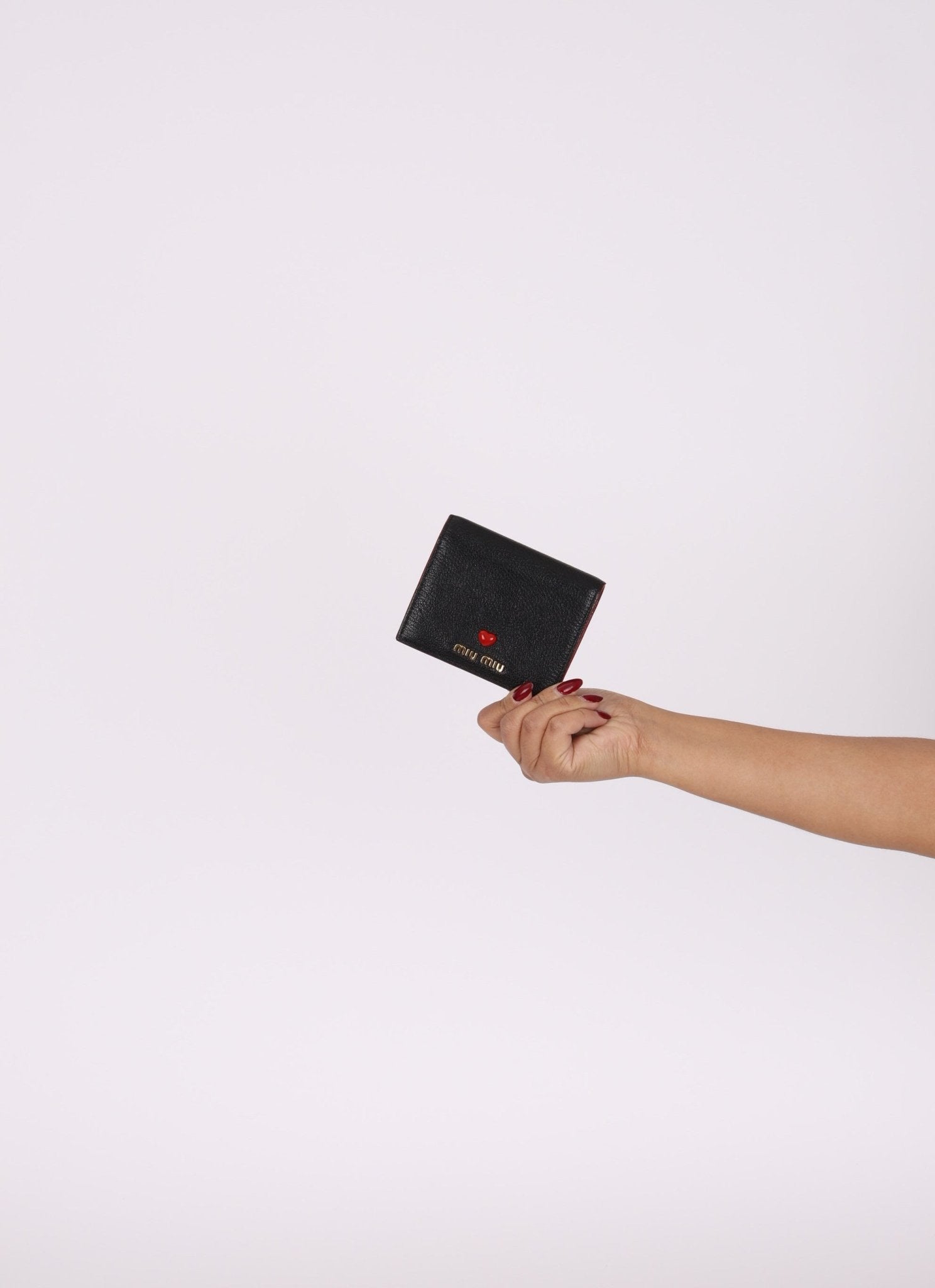 Miu Miu Heart Bifold Wallet with Chain - FashioNica