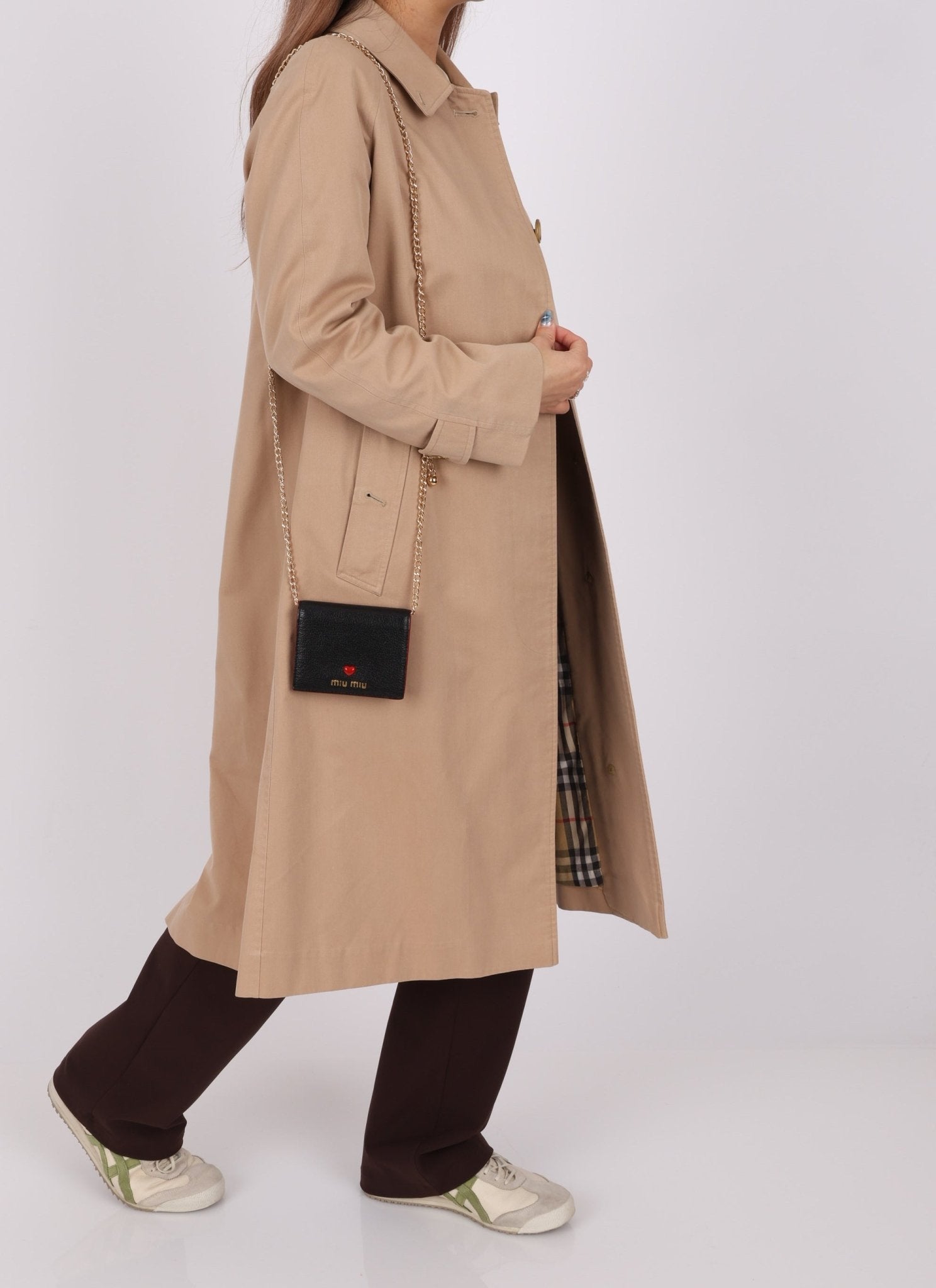 Miu Miu Heart Bifold Wallet with Chain - FashioNica