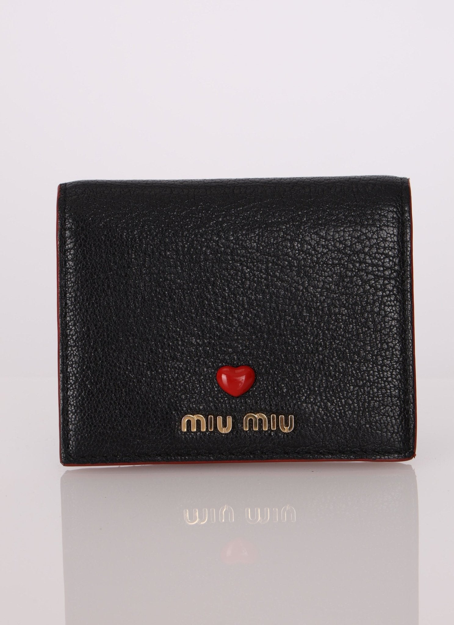 Miu Miu Heart Bifold Wallet with Chain - FashioNica