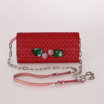 Miu Miu Nappa Crystal Cherries Wallet on Chain - FashioNica