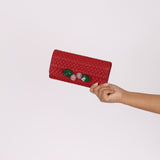 Miu Miu Nappa Crystal Cherries Wallet on Chain - FashioNica