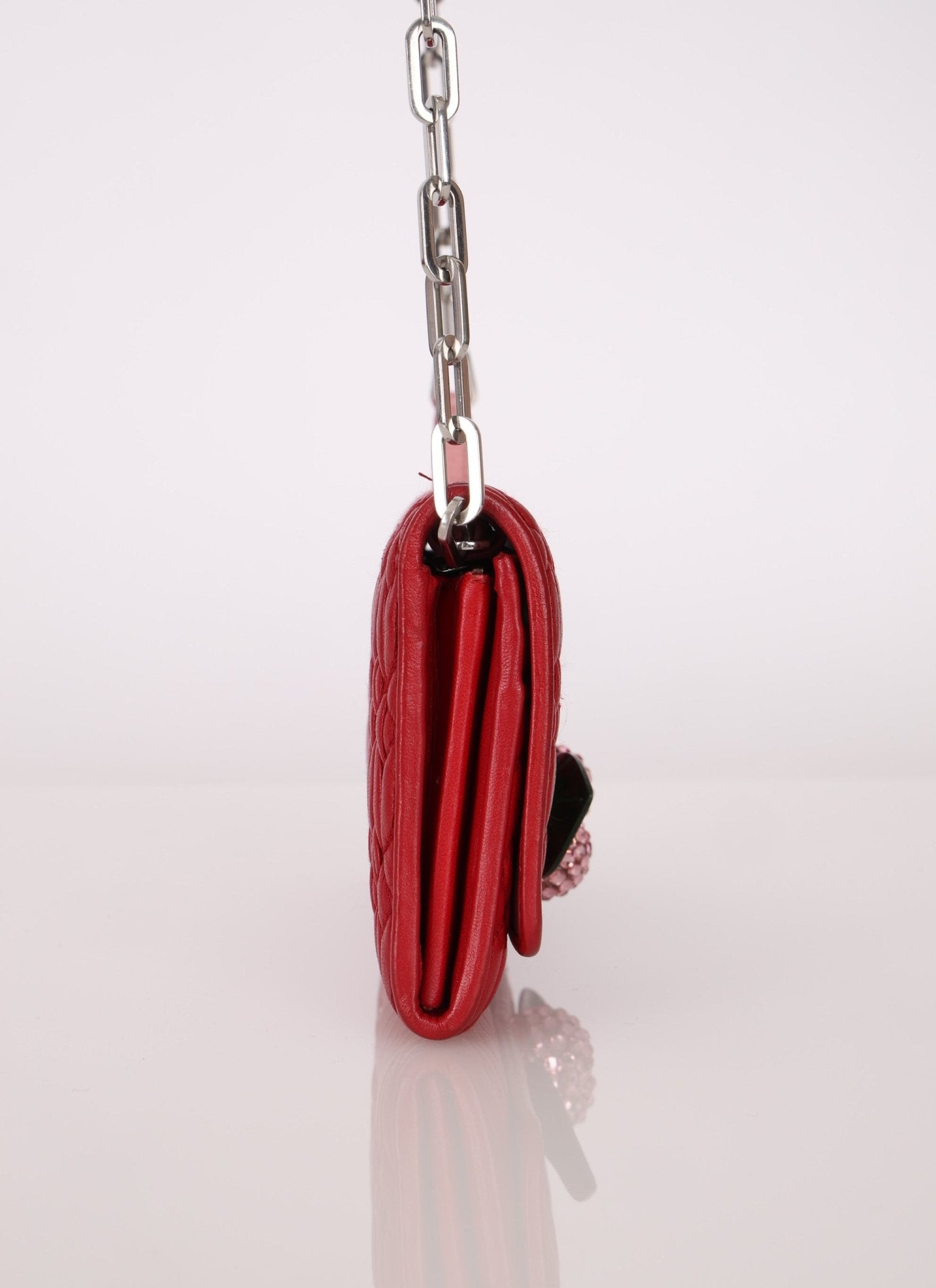Miu Miu Nappa Crystal Cherries Wallet on Chain - FashioNica
