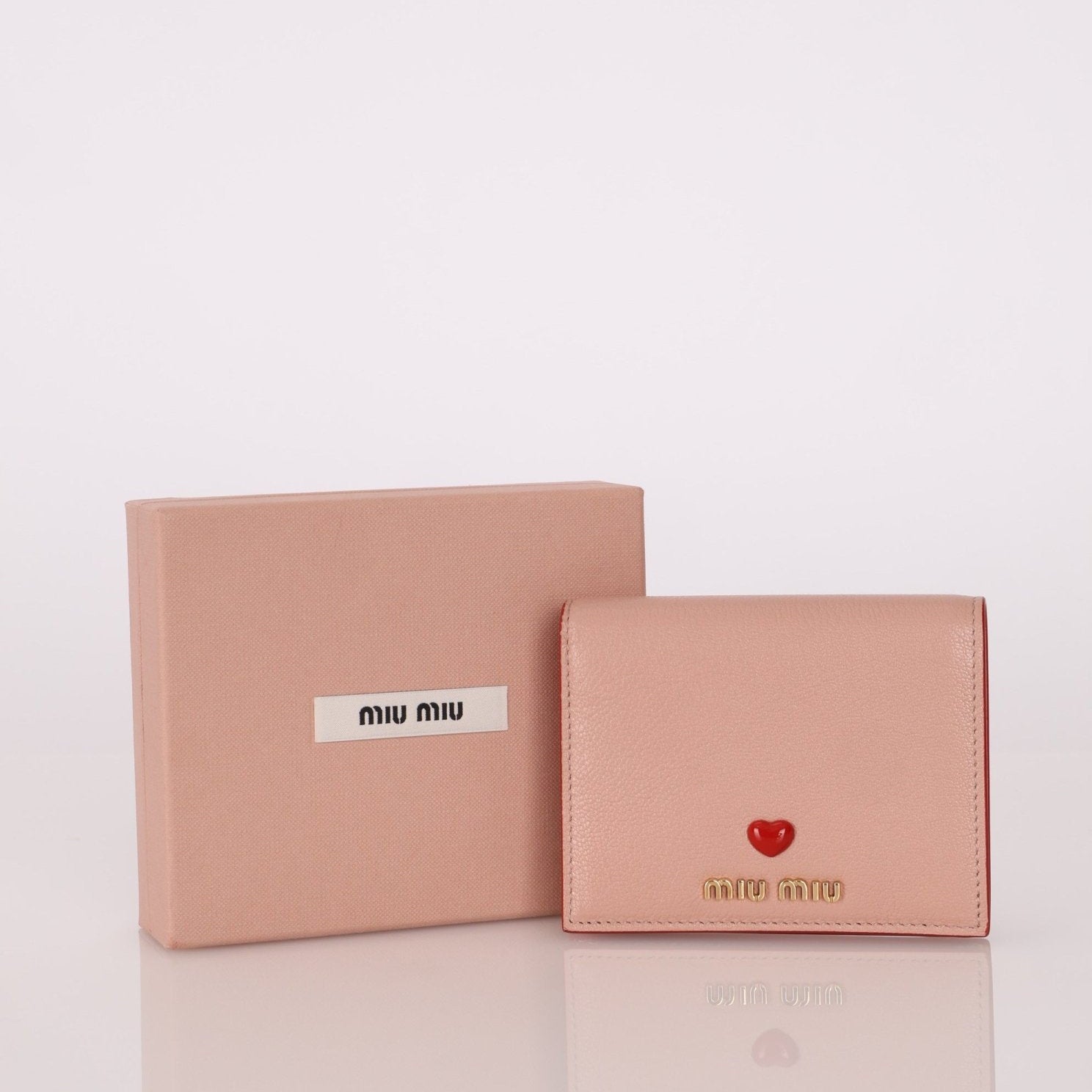 Miu Miu Pink Heart Bifold Wallet - FashioNica