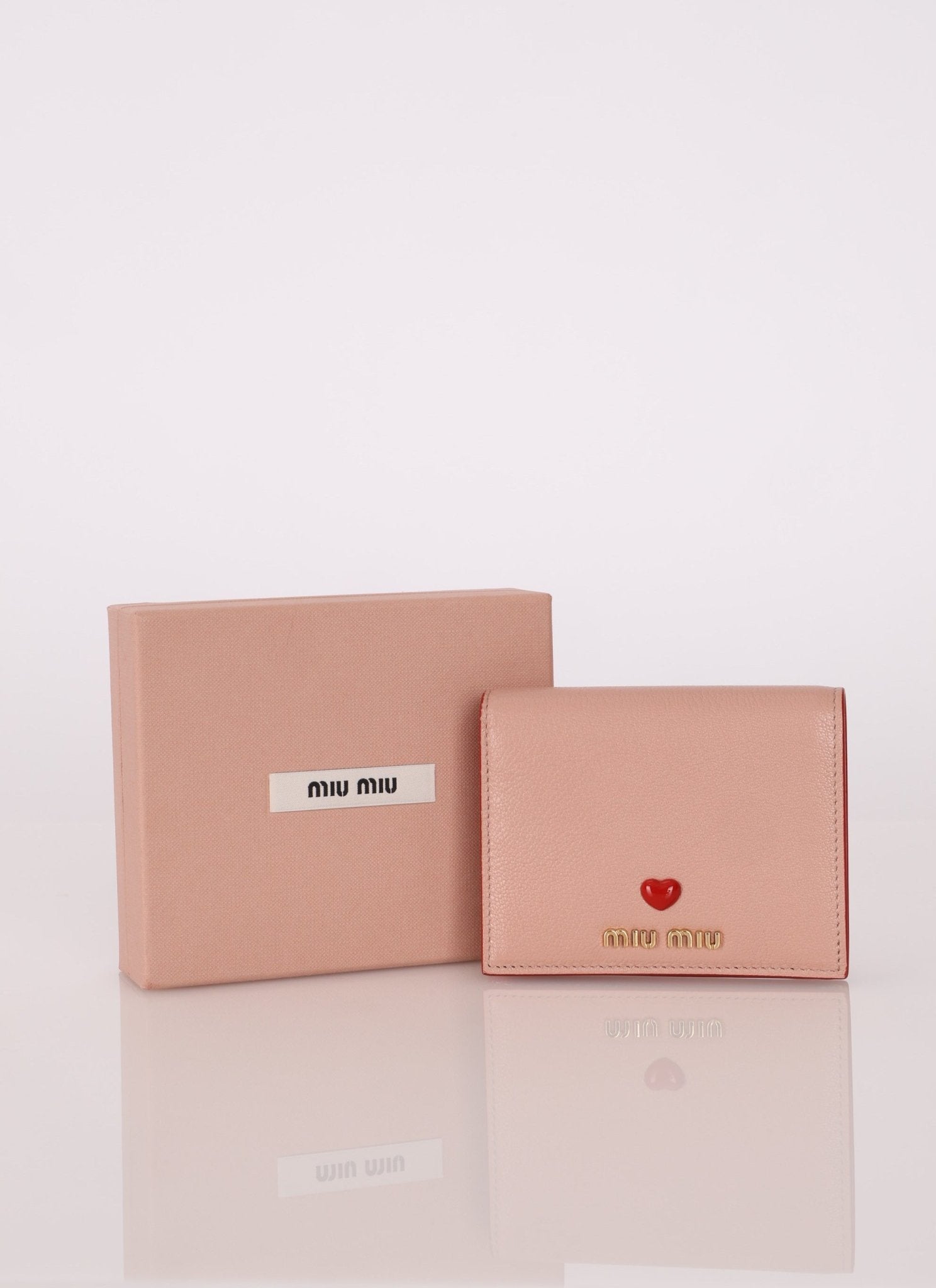 Miu Miu Pink Heart Bifold Wallet - FashioNica
