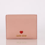 Miu Miu Pink Heart Bifold Wallet - FashioNica