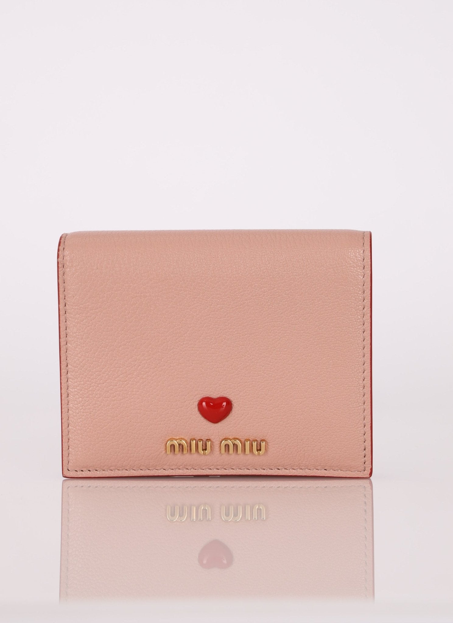 Miu Miu Pink Heart Bifold Wallet - FashioNica