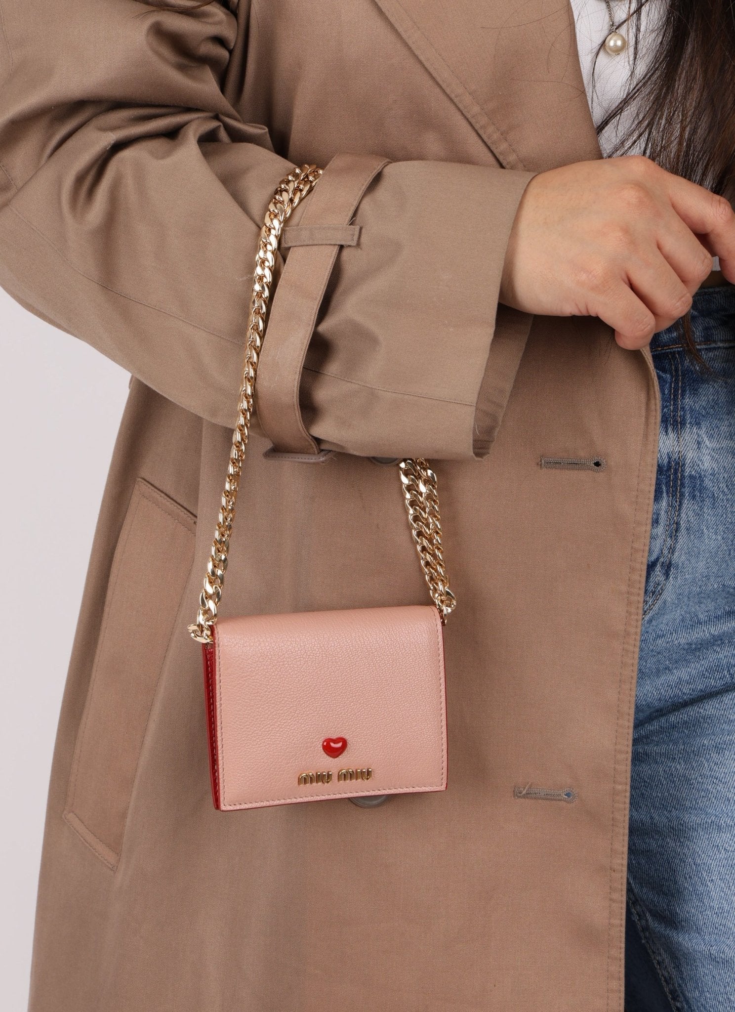 Miu Miu Pink Heart Bifold Wallet - FashioNica