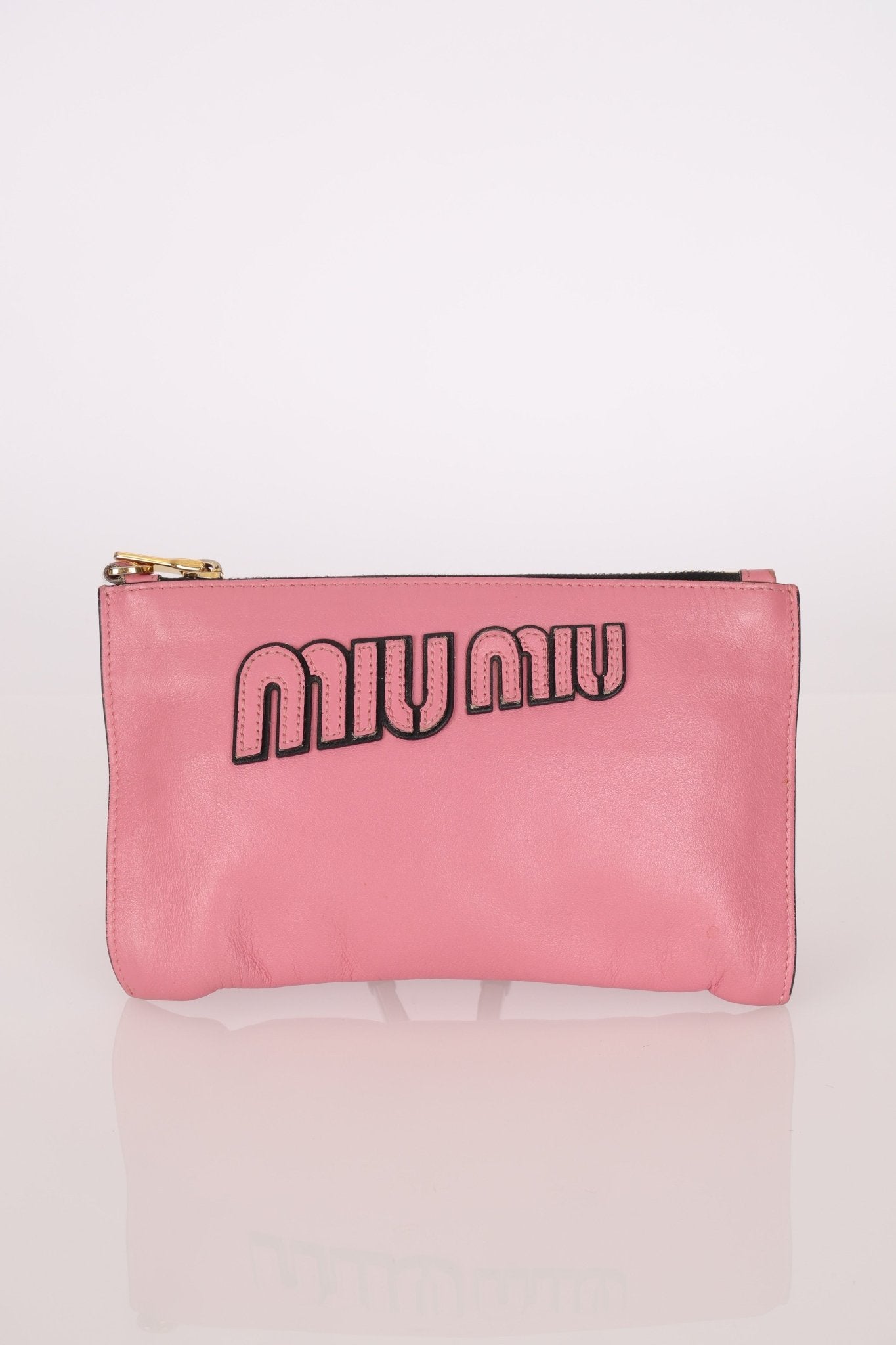 Miu Miu Pink Leather Pouch - FashioNica
