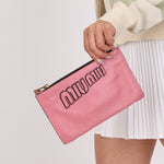 Miu Miu Pink Leather Pouch - FashioNica