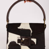 Miu Miu Ponyhair Cow Print Buckle Shoulder Bag - FashioNica