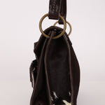 Miu Miu Ponyhair Cow Print Buckle Shoulder Bag - FashioNica