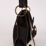 Miu Miu Ponyhair Cow Print Buckle Shoulder Bag - FashioNica