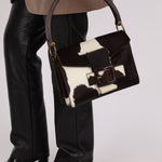 Miu Miu Ponyhair Cow Print Buckle Shoulder Bag - FashioNica