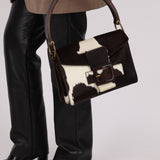 Miu Miu Ponyhair Cow Print Buckle Shoulder Bag - FashioNica
