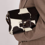 Miu Miu Ponyhair Cow Print Buckle Shoulder Bag - FashioNica