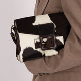 Miu Miu Ponyhair Cow Print Buckle Shoulder Bag - FashioNica