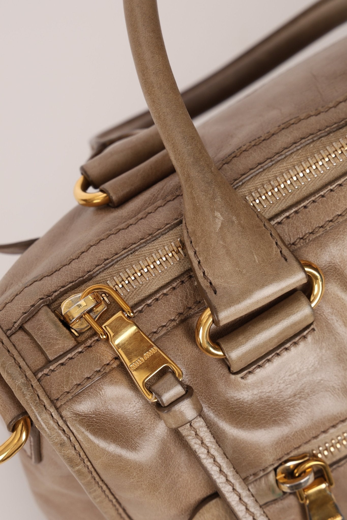 Miu Miu Vitello Shine Easy Zip Tote - FashioNica