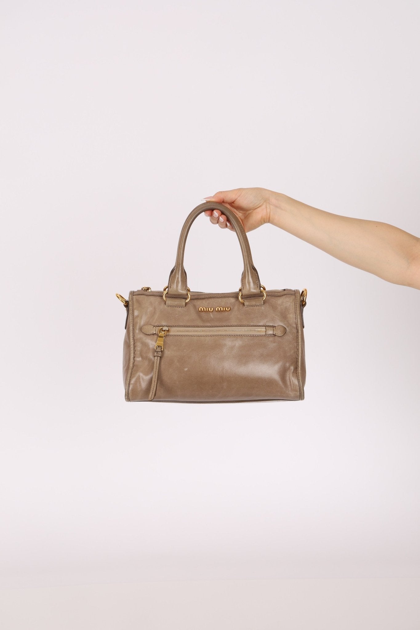 Miu Miu Vitello Shine Easy Zip Tote - FashioNica