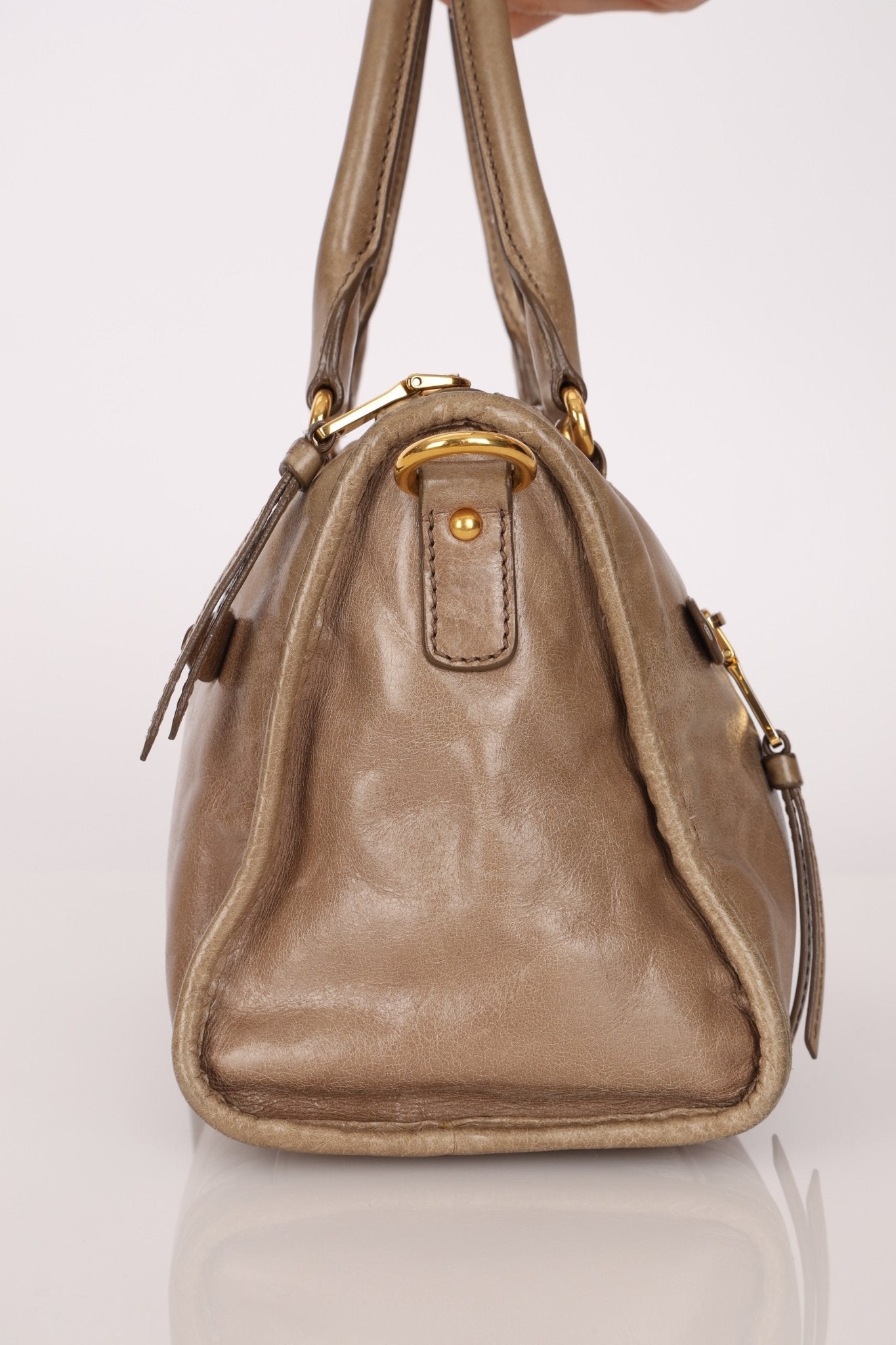 Miu Miu Vitello Shine Easy Zip Tote - FashioNica
