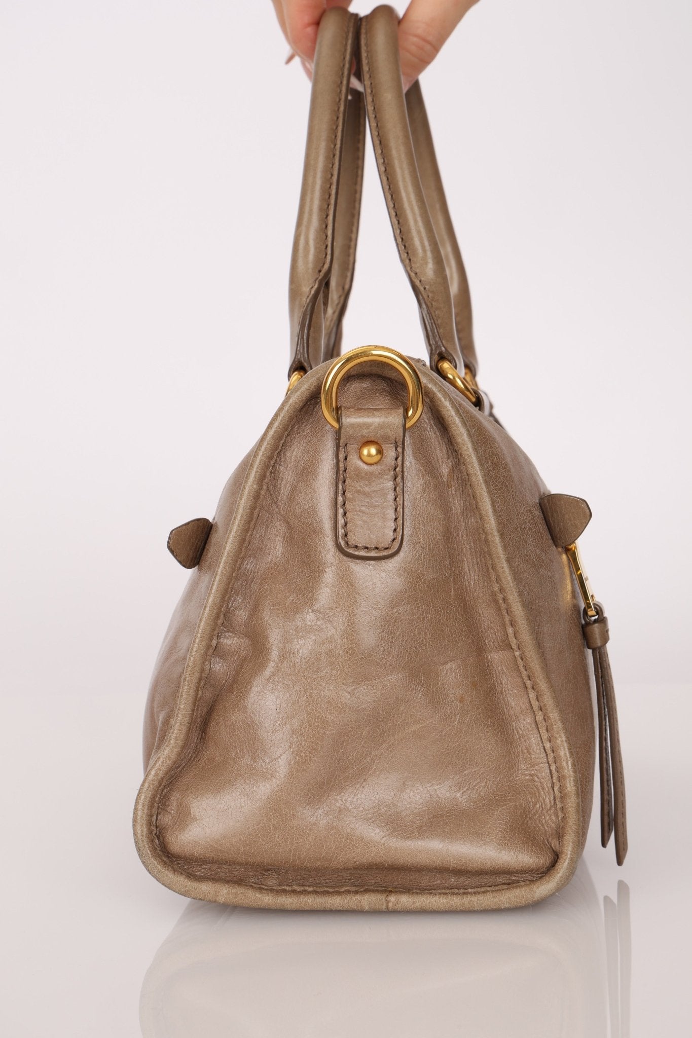 Miu Miu Vitello Shine Easy Zip Tote - FashioNica