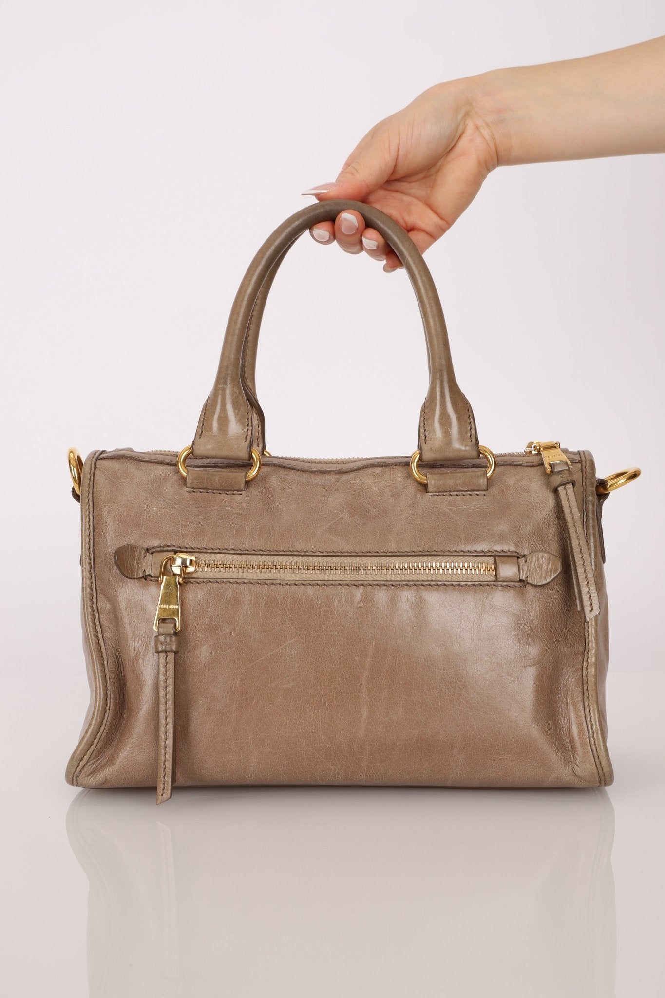 Miu Miu Vitello Shine Easy Zip Tote - FashioNica