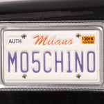 Moschino Patent License Plate Wallet on Chain - FashioNica