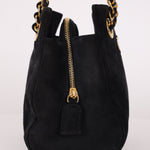 Prada 1995 Midnight Blue Suede Mini Catena Chain Tote - FashioNica