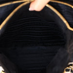 Prada 1995 Midnight Blue Suede Mini Catena Chain Tote - FashioNica