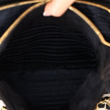 Prada 1995 Midnight Blue Suede Mini Catena Chain Tote - FashioNica