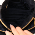 Prada 1995 Midnight Blue Suede Mini Catena Chain Tote - FashioNica