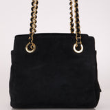 Prada 1995 Midnight Blue Suede Mini Catena Chain Tote - FashioNica