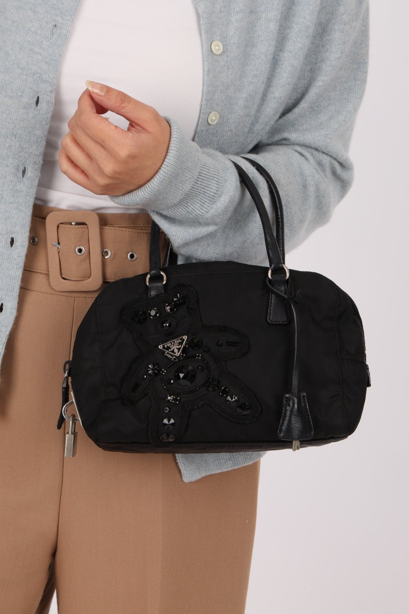 Prada Bijoux Teddy Bear Boston Bag - FashioNica